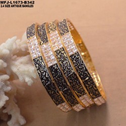 2.4 Size Kempu Stones Leaves Design Gold Plated Finish Two Set Bangles Buy Online
