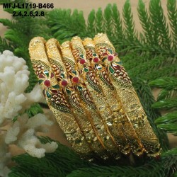 2.10 Size Ruby Stones Fancy Enamel Coloured Gold Finish Looking Flowers Design Six Set Bangles Buy Online