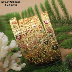 2.4 Size Ruby Stones Fancy Enamel Coloured Gold Finish Looking Flowers Design Six Set Bangles Buy Online
