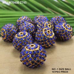 Red Colour Kempu Stones Golden Colour Polished Jewellery Making 26 MM Size Balls(10 Pieces) Buy Online