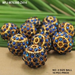 Red Colour Kempu Stones Golden Colour Polished Jewellery Making 18 MM Size Balls(10 Pieces) Buy Online