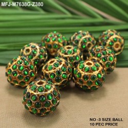 Red Colour Kempu Stones Golden Colour Polished Jewellery Making 18 MM Size Balls(10 Pieces) Buy Online
