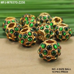 Red Colour Kempu Stones Golden Colour Polished Jewellery Making 14 MM Size Balls(10 Pieces) Buy Online