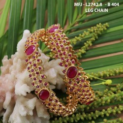 2.8 Size Ruby Stones Designer Gold Plated Finish Two Set Bangles Buy Online
