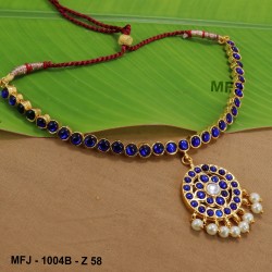 Kempu Stones With Pearls Mango & Flowers Design Necklace For Bharatanatyam Dance And Temple Buy Online