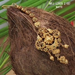 CZ, Ruby & Emerald Stones Lakshmi, Peacock & Flowers Design Mat Finish Headset Buy Online