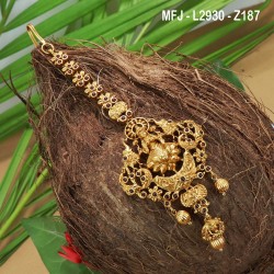 Ruby & Emerald Stones Lakshmi, Peacock & Flowers Design Mat Finish Headset Buy Online