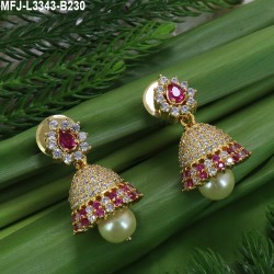 CZ,Stones With Pearls Flowers Design Gold Plated Finish Jumki Buy Online
