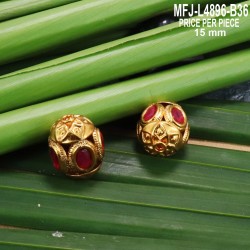 Ruby Stones Mat Finish Balls Design Jewellery Making 15 MM Size Balls(1 Piece) Buy Online