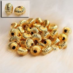 10 mm Gold Plated Antic Beads