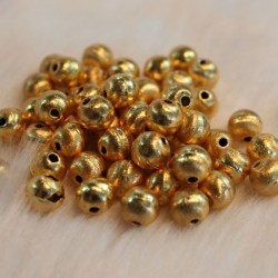 4 mm Gold Plated Antic Beads