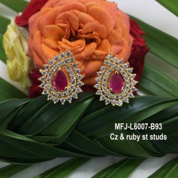 Wight  Stones Flower Design Gold Plated Finished Studs Buy Online