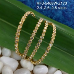 2.6 Size CZ & Ruby Stones Designer Gold Plated Finish Two Set Bangles Buy Online