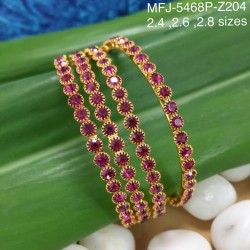 2.4 Size Pink Colour Stones Designer Gold Plated Finish Two Set Bangles Buy Online