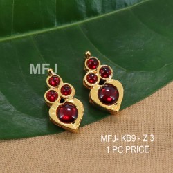 Red Colour Kempu Stones Heart Designed Golden Colour Polished Jewellery Making Bit(1pc Price) Online
