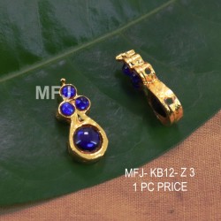 Blue Colour Kempu Stones Designed Golden Colour Polished Jewellery Making Bit(1pc Price) Online