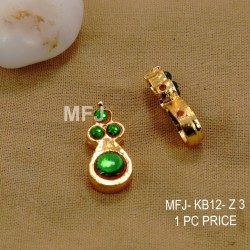 Green Colour Kempu Stones Designed Golden Colour Polished Jewellery Making Bit(1pc Price) Online