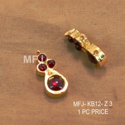 Red Colour Kempu Stones Designed Golden Colour Polished Jewellery Making Bit(1pc Price) Online