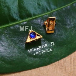 Blue Colour Kempu Connector Stones Designed Golden Colour Polished Jewellery Making Bit(1pc Price) Online