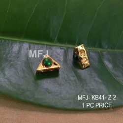 Green Colour Kempu Connector Stones Designed Golden Colour Polished Jewellery Making Bit(1pc Price) Online