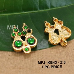 Green Colour Kempu Connector Stones Double Designed Golden Colour Polished Jewellery Making Bit(1pc Price) Online