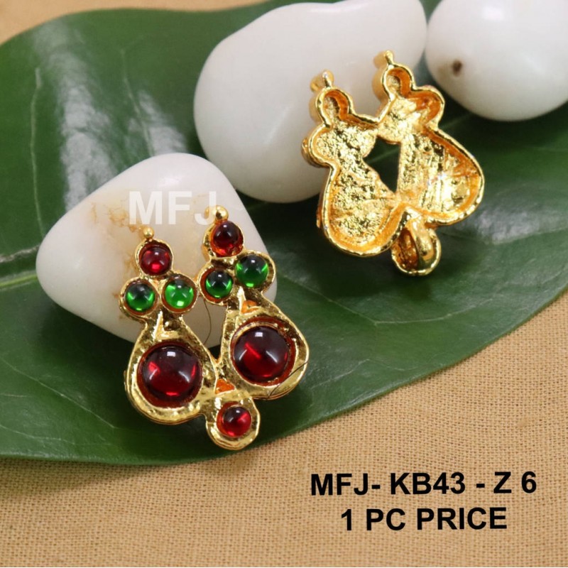 Red&Green Colour Kempu Connector Stones Double Designed Golden Colour Polished Jewellery Making Bit(1pc Price) Online