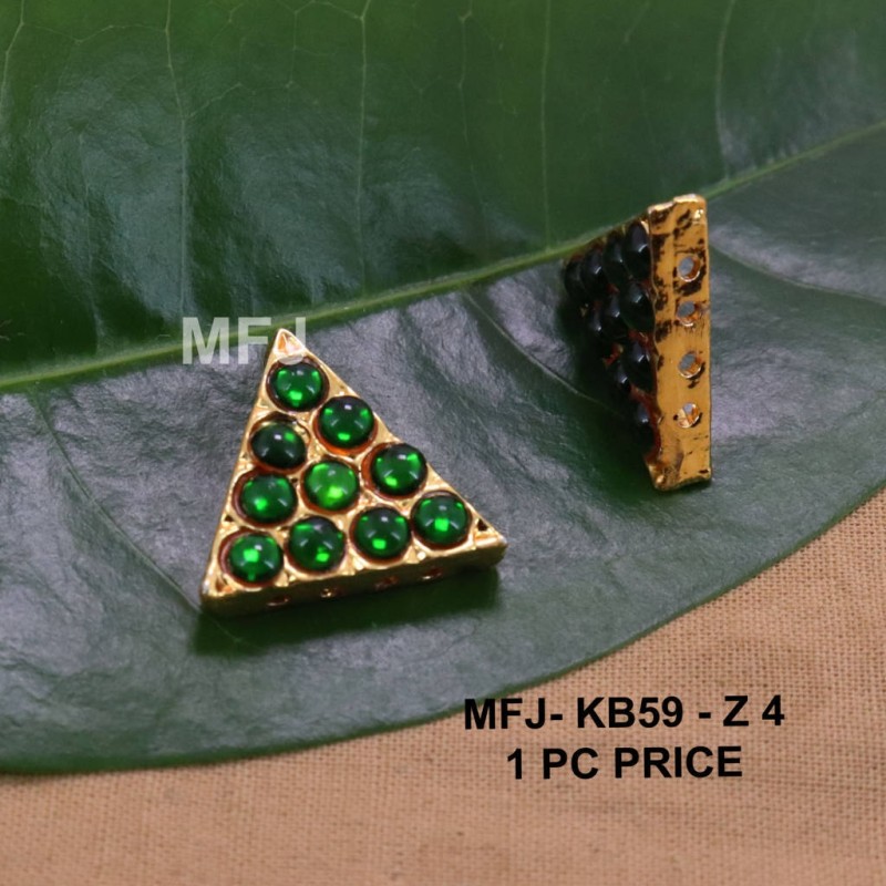 Green Colour Kempu Connector Stones Double Mango Designed Golden Colour Polished Jewellery Making Bit(1pc Price) Online