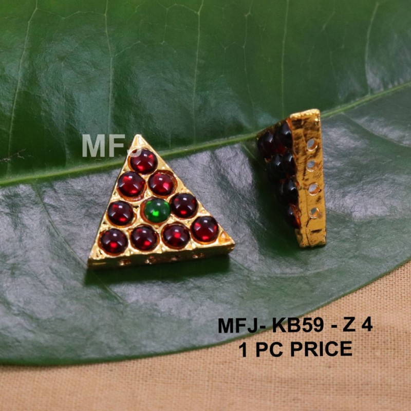 Red&Green Colour Kempu Connector Stones Designed Golden Colour Polished Jewellery Making Bit(1pc Price) Online