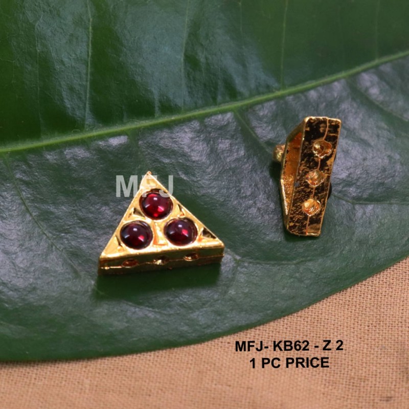 Red Colour Kempu Connector Three Stones Designed Golden Colour Polished Jewellery Making Bit(1pc Price) Online