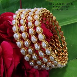 2.6 Size Wight Kempu Stones Thilakam Design Gold Plated Finish Two Pair Bangles Buy Online