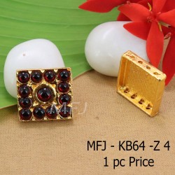 Red Colour Kempu Connector Stone Designed Golden Colour Polished Jewellery Making Bit(1pc Price) Online