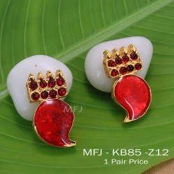 Kempu Connector Red Colour Stones Mango Design Golden Colour Polished Jewellery Making (1pair Price) Online