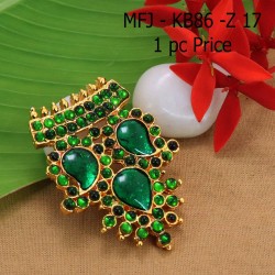 Kempu Connector Green Colour Stones  Three Mango Design Golden Colour Polished Jewellery Making (1pc Price) Online