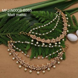 CZ, Ruby & Emerald Stones With Pearls Lined Flowers Design With Pearls Mat Finish  Mattel Set Buy Online