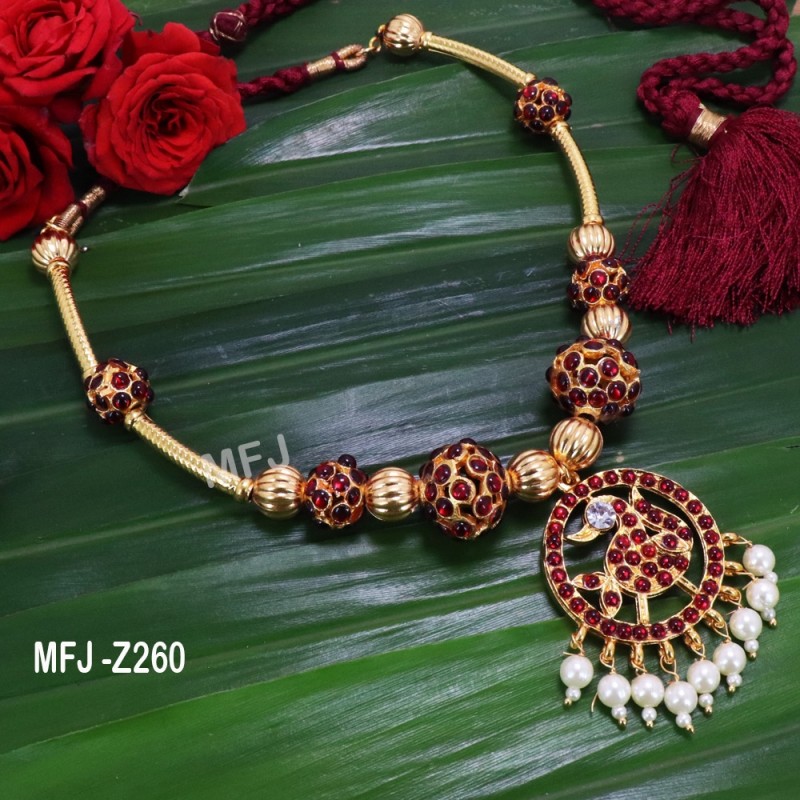 Enamel CZ,Green Stones  Design Necklace For Bharatanatyam Dance And Temple Buy Online