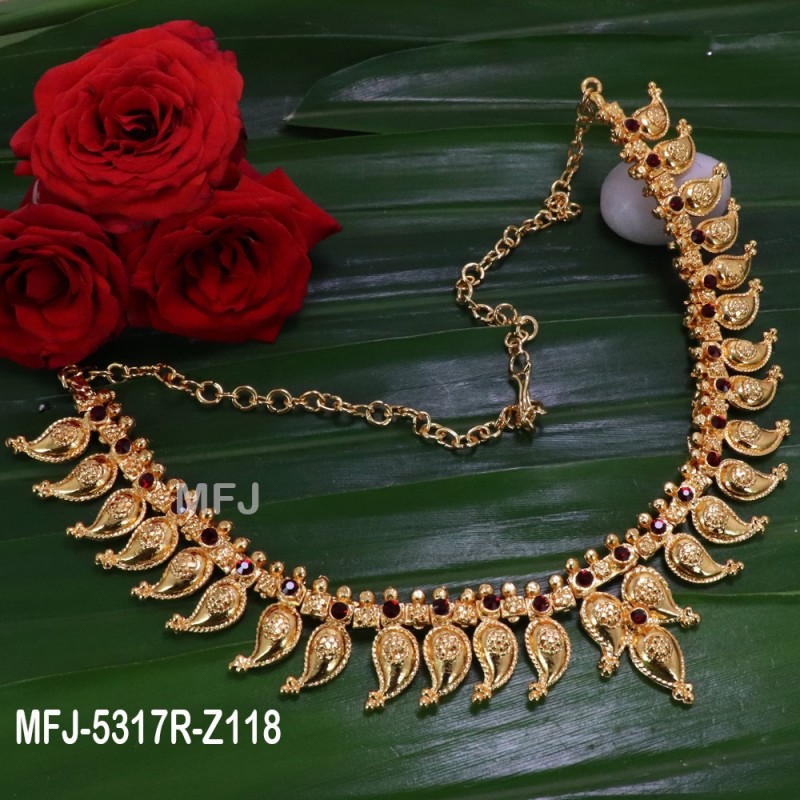 Classic Mango Design Necklace and Earrings - South India Jewels