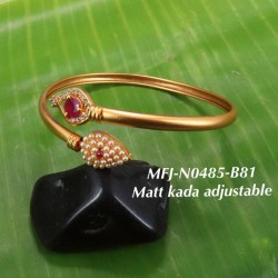 Ruby&Emerald Stoned With Pearls Designer Mat Finished Kada  Adjustable Buy Online