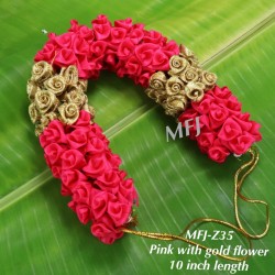 Red With Golden Colour Artificial 10 Inch Flowers For Dance Online