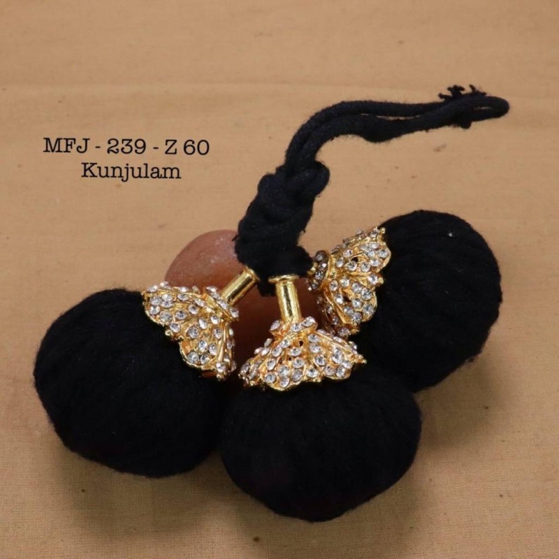 Gold Polished Design Falls Hair Kunjalam Temple&Dance Jewellery Set By Online