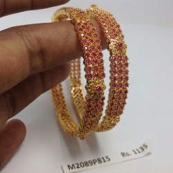 3 Line Small Ruby Stone...