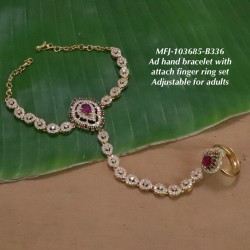 CZ Stones With Pearl Flower Design Gold Plated Finish Bracelet Buy Online