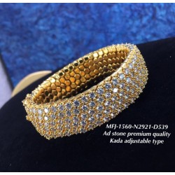 Premium Quality Ruby Stoned Design Gold Plated Finish Kada Adjustble Bracelet Buy Online