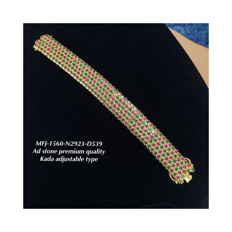 Premium Quality AD(CZ) Stoned Design Gold Plated Finish Kada Adjustble Bracelet Buy Online