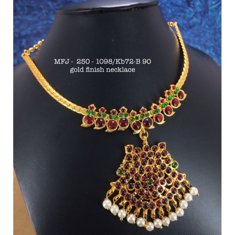 Red Stones South Indian Necklace – Zivar Creations