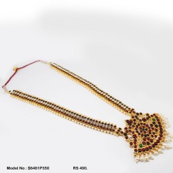 Temple Kempu Stone Necklace Dance Jewellery Online