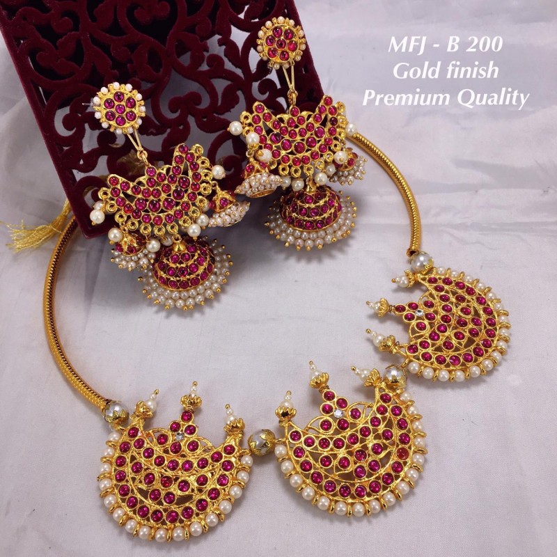 Premium Quality Kempu Necklace Designed Ruby Stone With Attached White ...