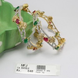 2.4 Size CZ, Ruby, Emerald And Blue Stone Bangles Online