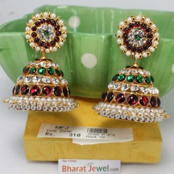 Temple Kempu Stone Jumki Bharatanatyam Dance Jewellery Online