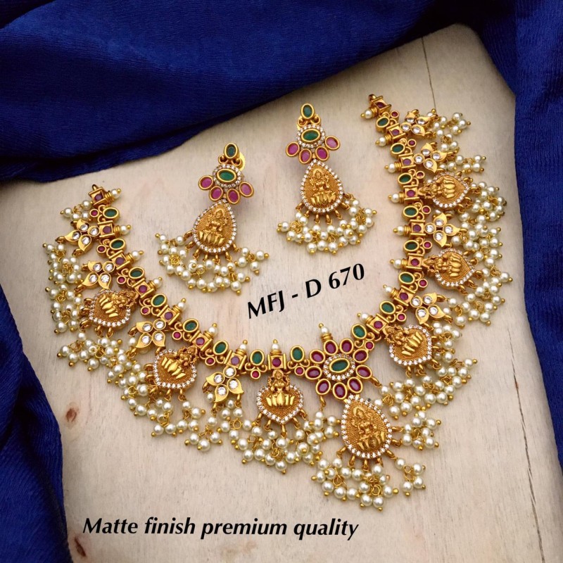 Guttapusalu Gold Ruby and Pearl Necklace  Artisanal Fine Jewellery  AURUS