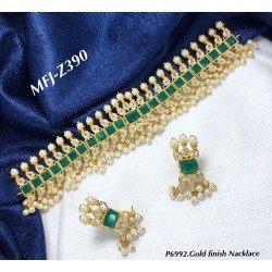 Gold Finish Emerald&CZ...